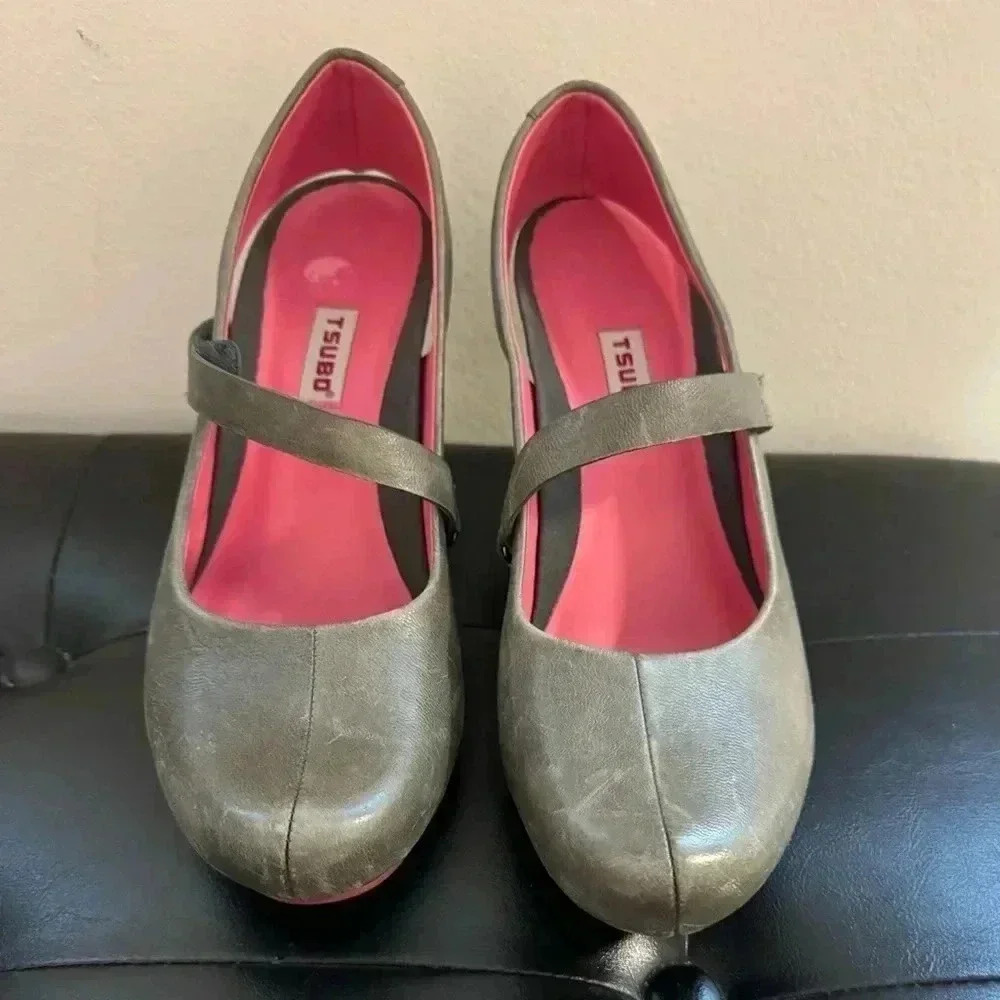 Tsubo Leather and Suede Acrea' Slingback Mary Jane Pumps/Heels Sz 9. 🔥